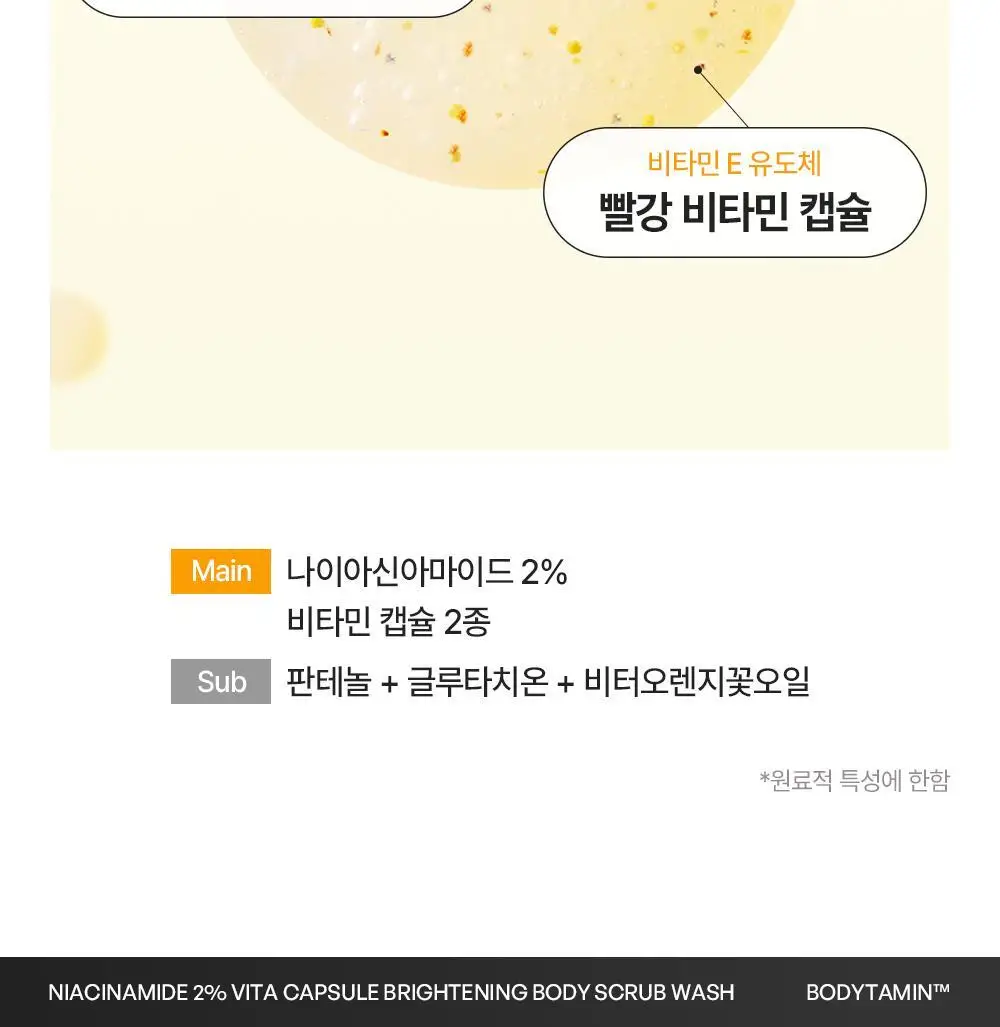 [NEW] 비욘드 바디타민 나이아신아마이드 B3 2% 비타 캡슐 브라이트닝 바디 스크럽 워시 500ml 상세페이지 25